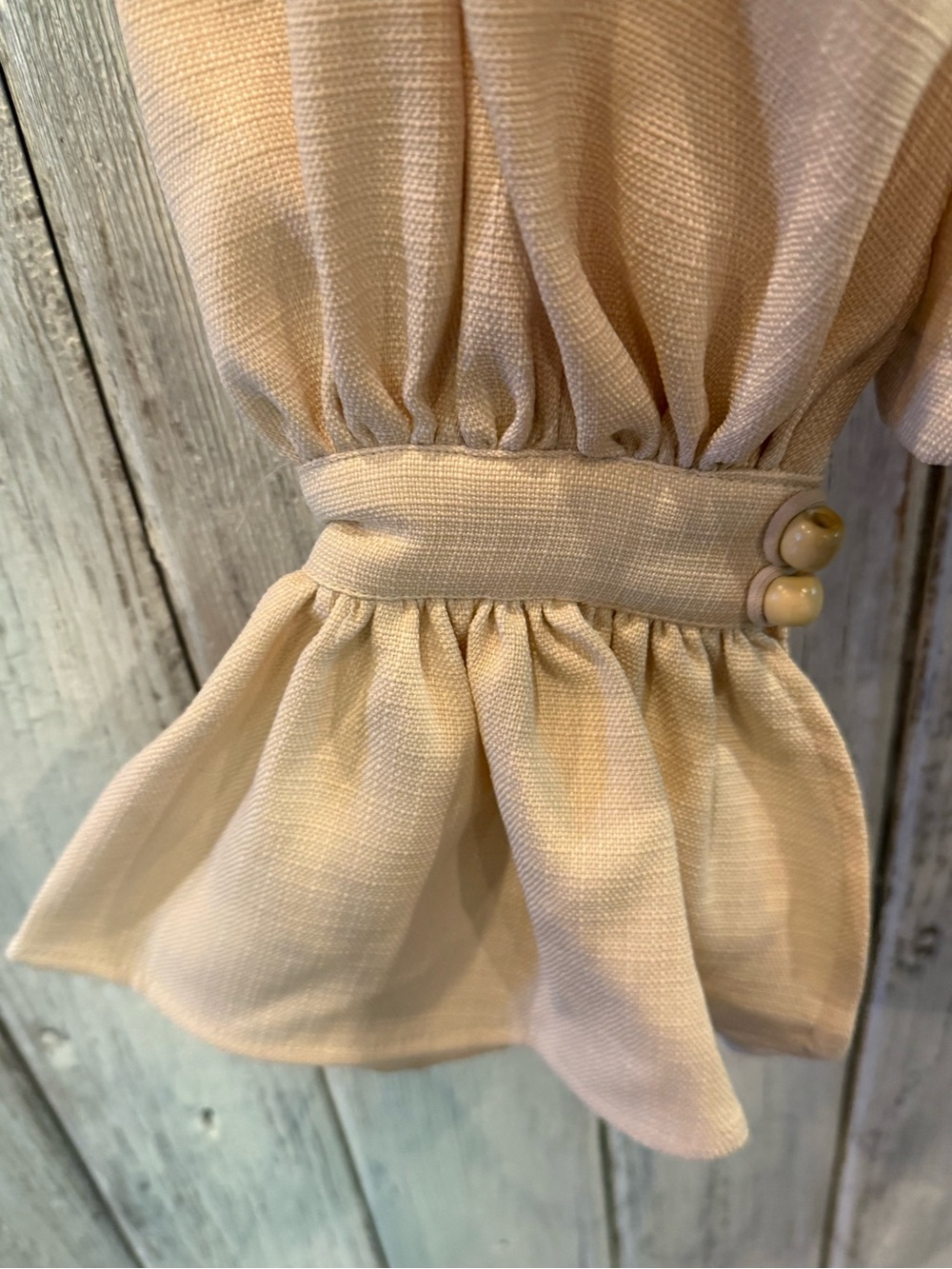 Cream Tie-Cuff Textured Blazer - Picture 2 of 9